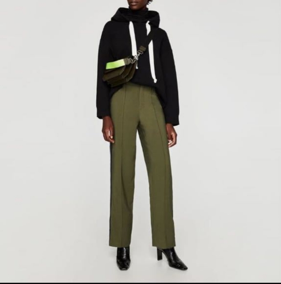 ZARA - Army Striped Trousers - Picture 3 of 11